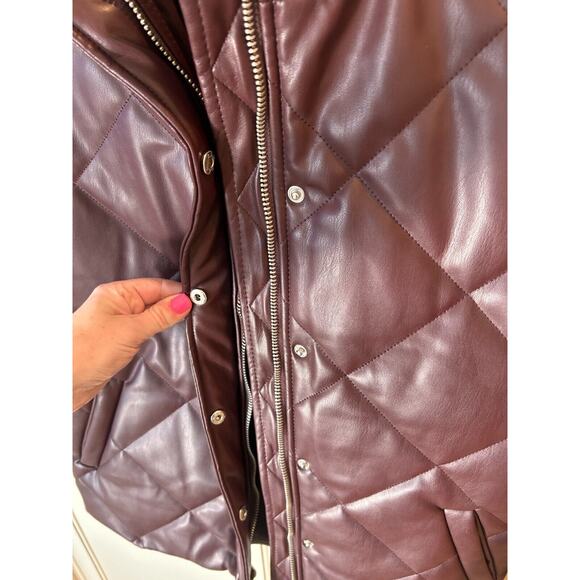 BLANK NYC Burgundy Faux Leather HOT SHOT VEST with Belt Small 4-8 NEW - Picture 10 of 10